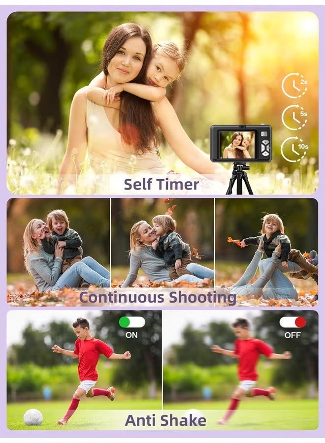 ZONBON 4K Digital Camera – 50MP CCD，Kids’ Camera Point and Shoot with 8X Zoom, Includes 32GB SD Card – Ideal for Children & Beginners - Image 5